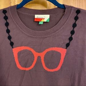 ModCloth Quirky Glasses Pullover Sweater, XL